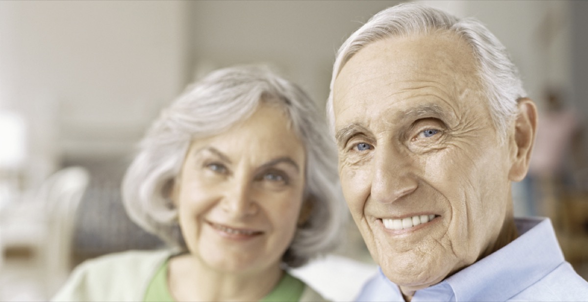 A senior couple at home together